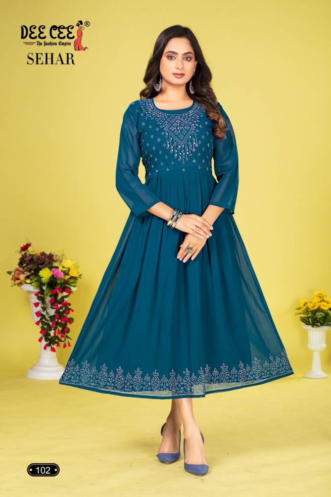 Sehar By Dee Cee Flared Georgette Kurtis Wholesale Clothing Suppliers In India